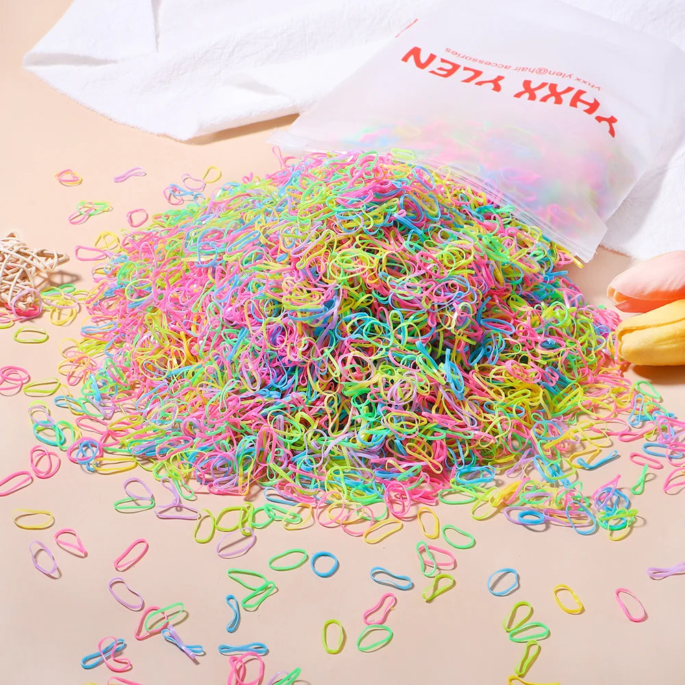 MMAlto Colorful Disposable Elastic Hair Ties for Girls – 500/1000/2026 Pcs Bulk Pack