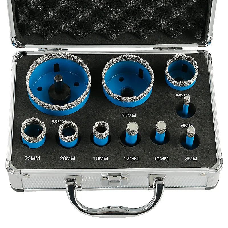 10 Pc Diamond Dry Core Drill Bit Set 5/8-11 for Tile & Granite