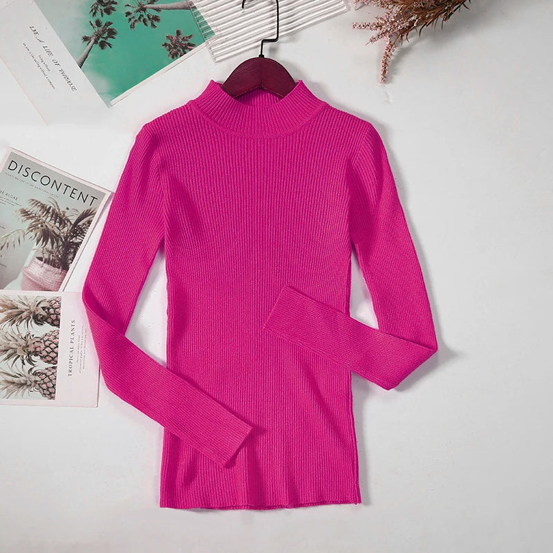 Women's Soft Turtleneck Sweater — Cotton Blend Knit