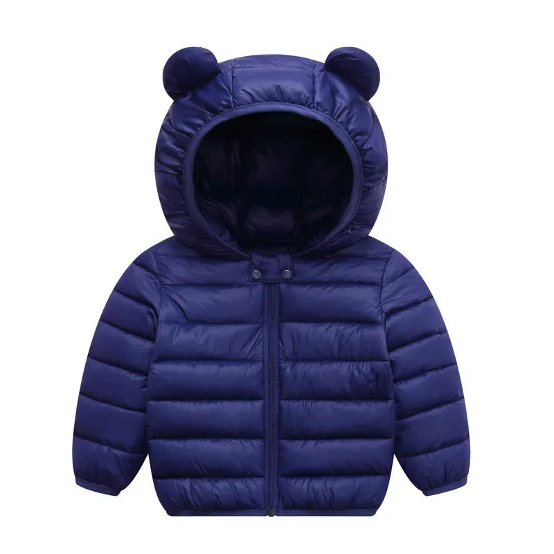 Toddler Girls Light Puffer Coat with Ear Hood - Warm Winter Jacket - photo 8