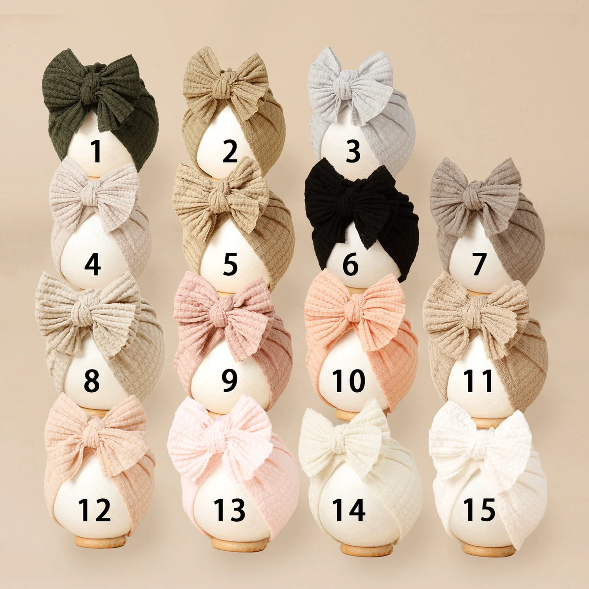 Baby Girl Bow Knit Turban Hat - Soft Newborn Beanie - photo 3