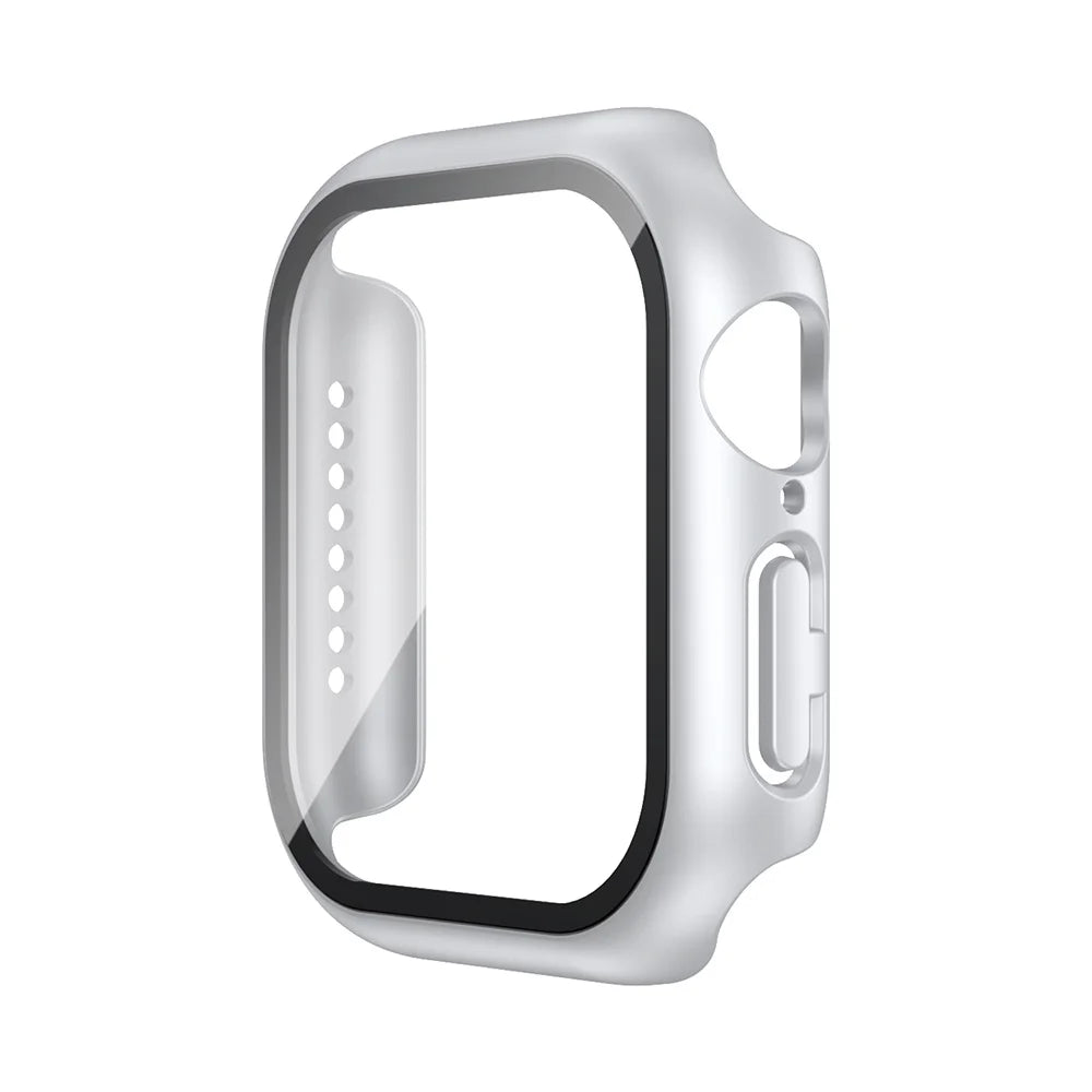 Apple Watch Tempered Glass Case + Screen Protector – Series 1–11, SE & Ultra 2 (38–46mm)