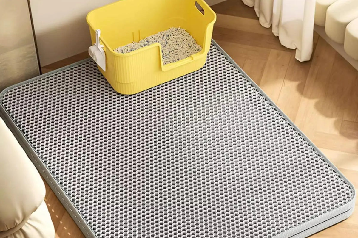 Large Waterproof Cat Litter Mat, 2-Layer Non-Slip