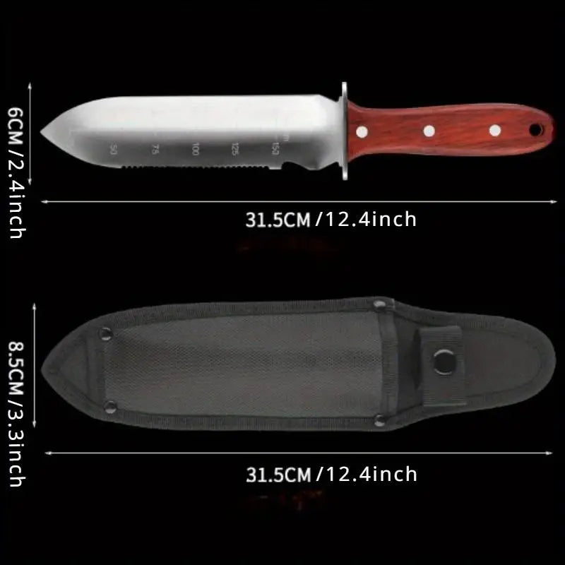 Hori Hori Garden Knife – Stainless Steel Digging & Weeding Tool with Sheath for Cultivating