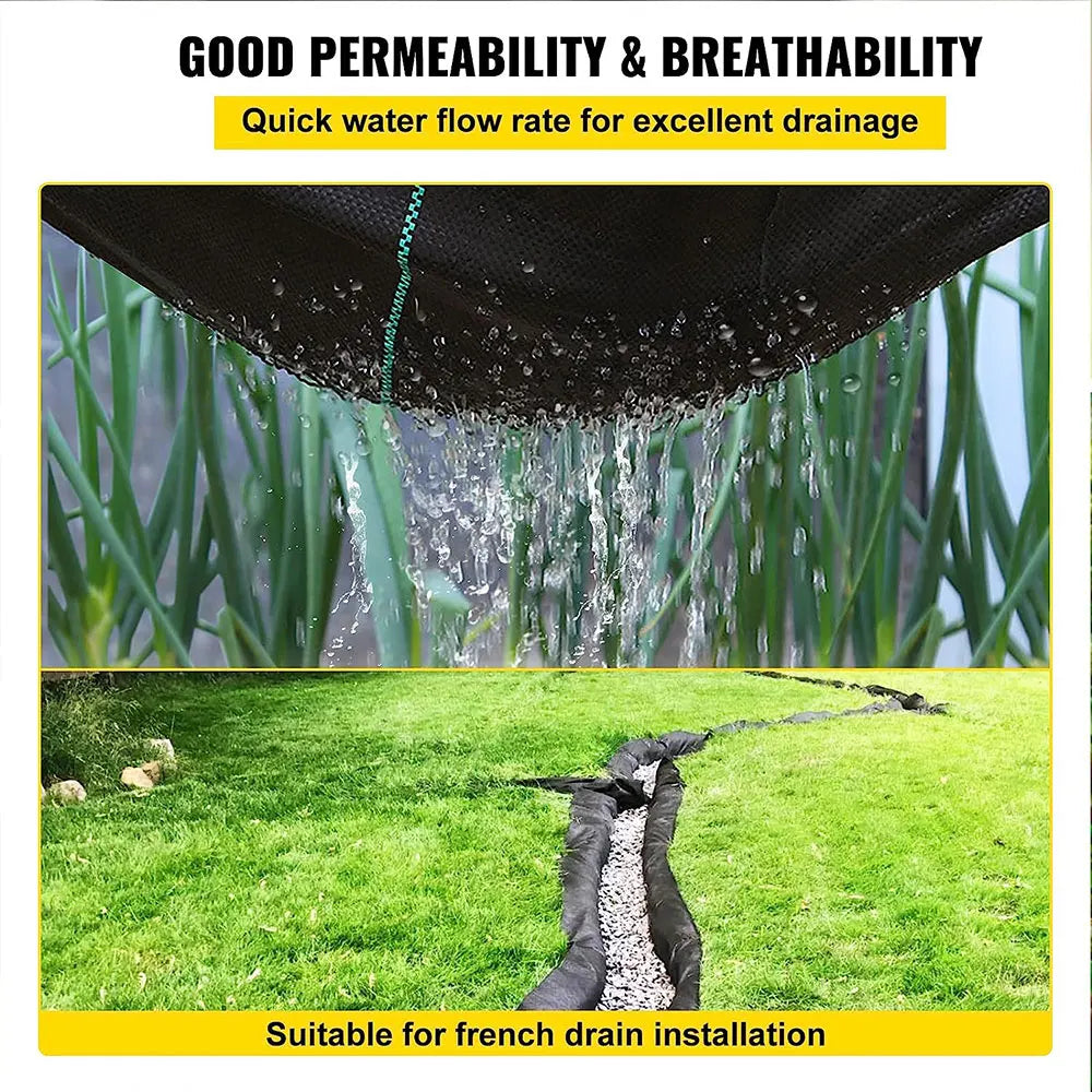 16.4ft/32.8ft PE Woven Weed Control Fabric for Plant Anti Grass Agricultural Mulch Cloth Greenhouse Weeding Mat Water Permeable