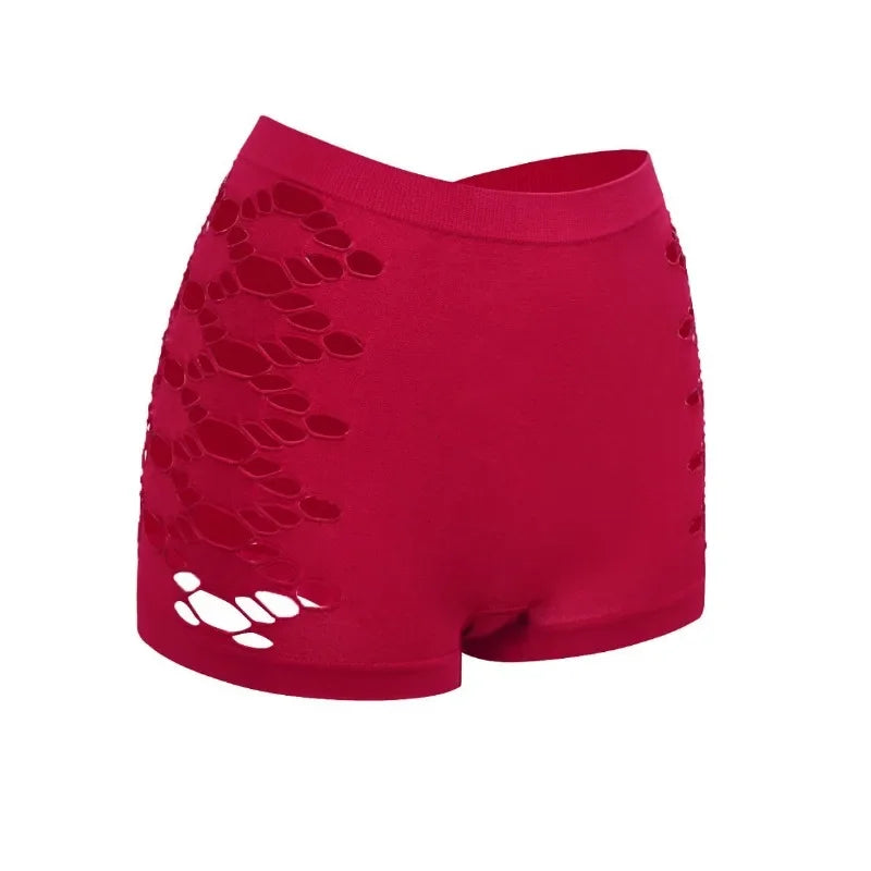 1PCS Hollow out Sexy Women's Hipster Boyshort Boxer Briefs Comfortable Sports Safety Underwear for Ladies