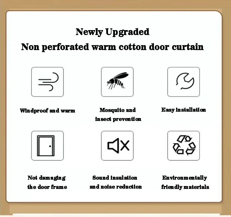 Thick Insulated Door Curtain, Magnetic Winter Door Cover