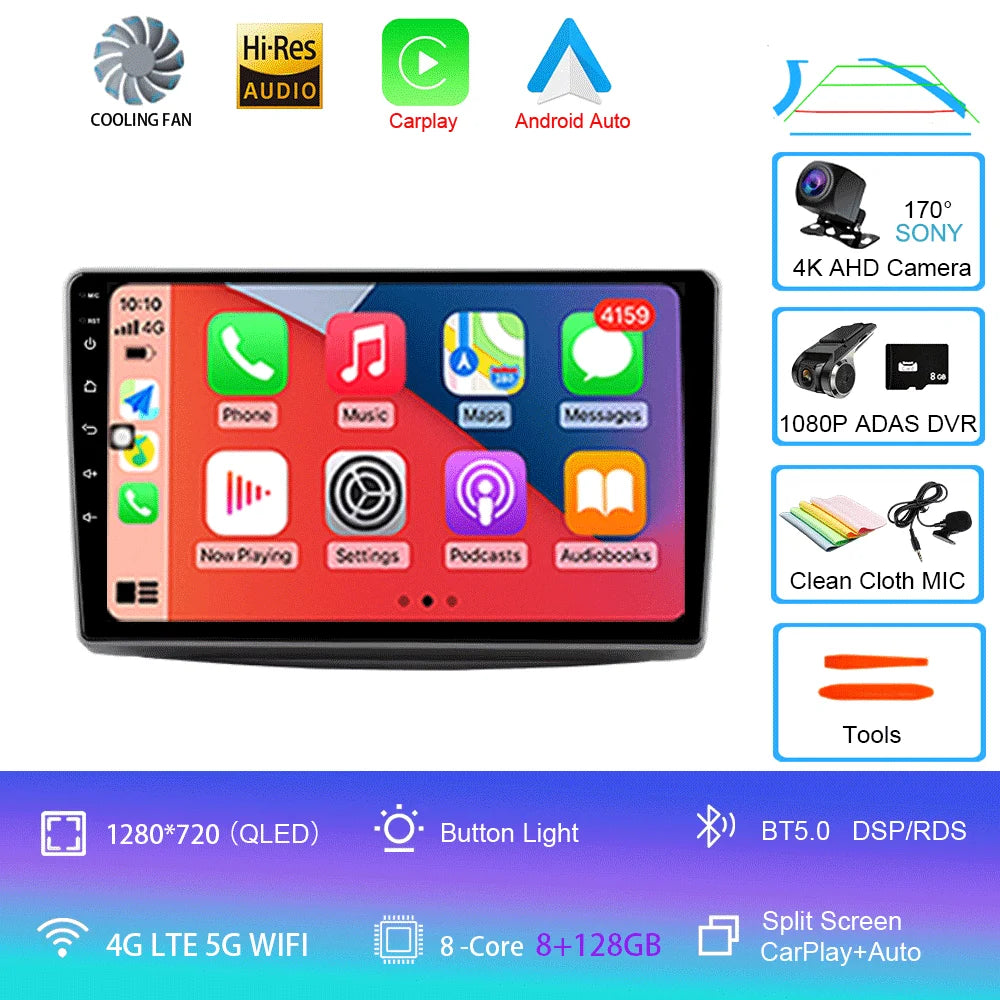 Car Radio For Alfa Romeo MiTo 2008 - 2016 Multimedia Video Player Wireless Carplay And Wireless Android Auto Portable Universal