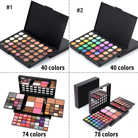 40-Color Glitter Eyeshadow Palette – Matte & Shimmer