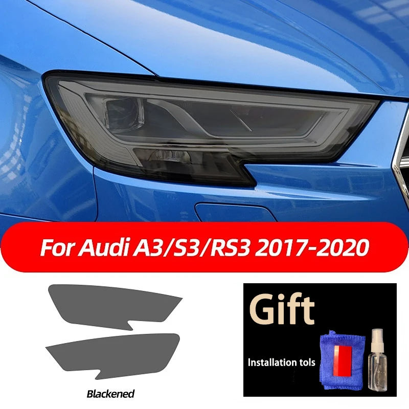 Smoked Black TPU Sticker Car Headlight Protective Film For Audi A3 8V S3 A4 B8 B9 A5 A6 S6 C8 A7 A8 D4 TT TTS Q3 Q5 Q7 Q8 RSQ8