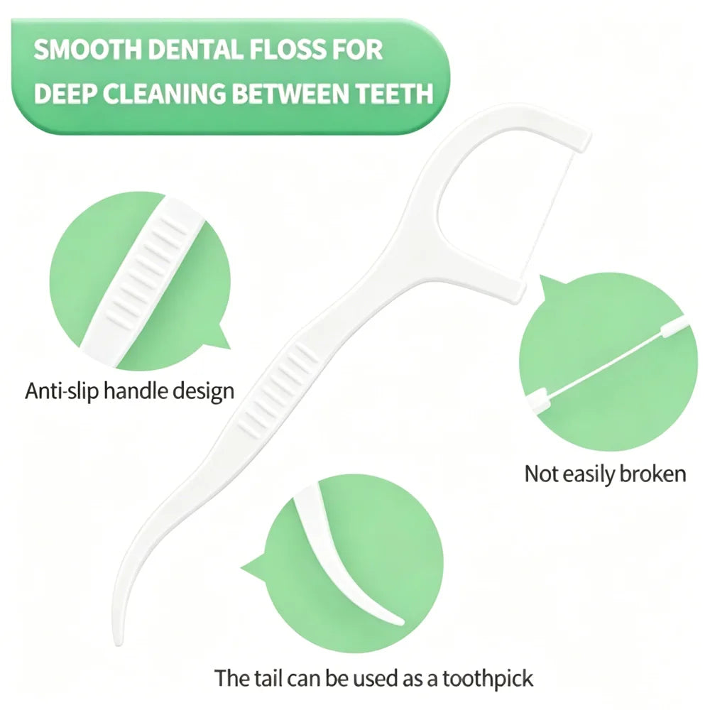 100pcs Healthy Floss Sticks Set Deep Cleaning, Portable Disposable DailyOral Care, Travel-Friendly Original Sticks, Teeth Cleani