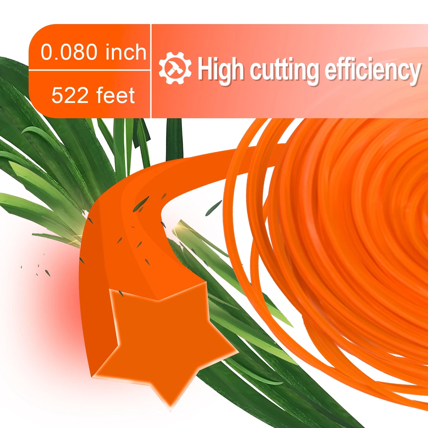 TSES 2.4mm~4mm Brush Cutter Sharp Rope 46m~130m Grass Mower Pentagram Nylon Mowing Strimmer Trimmer Line Weed Whacker Line