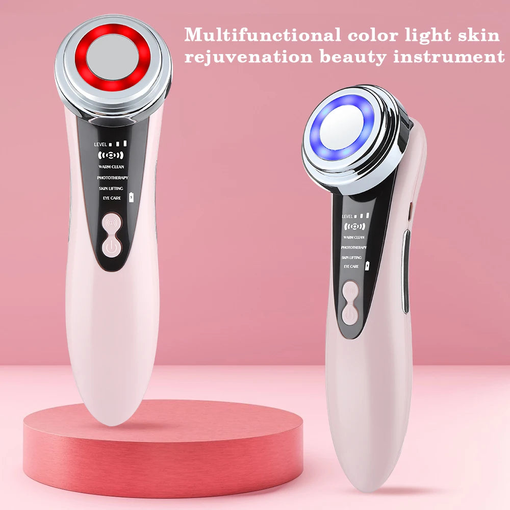 Face Massager Skin 5 In 1 Rejuvenation Massage LED Facial Lifting Beauty Vibration Wrinkle Removal Anti Aging Face Care