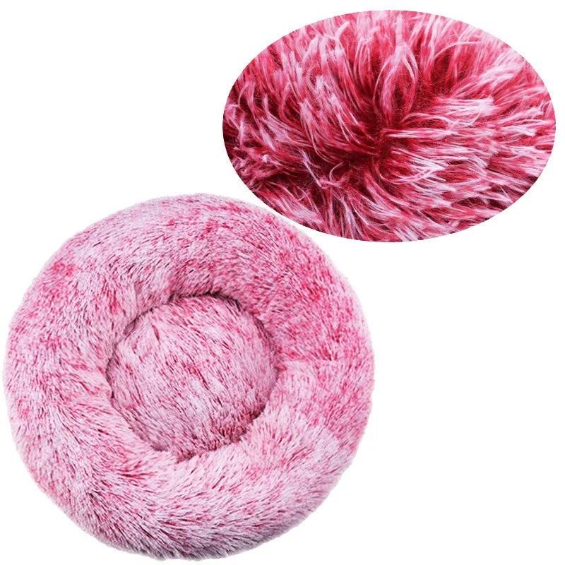 Round Plush Pet Bed — Super-Soft Washable Bed for Cats & Dogs (40–90cm)