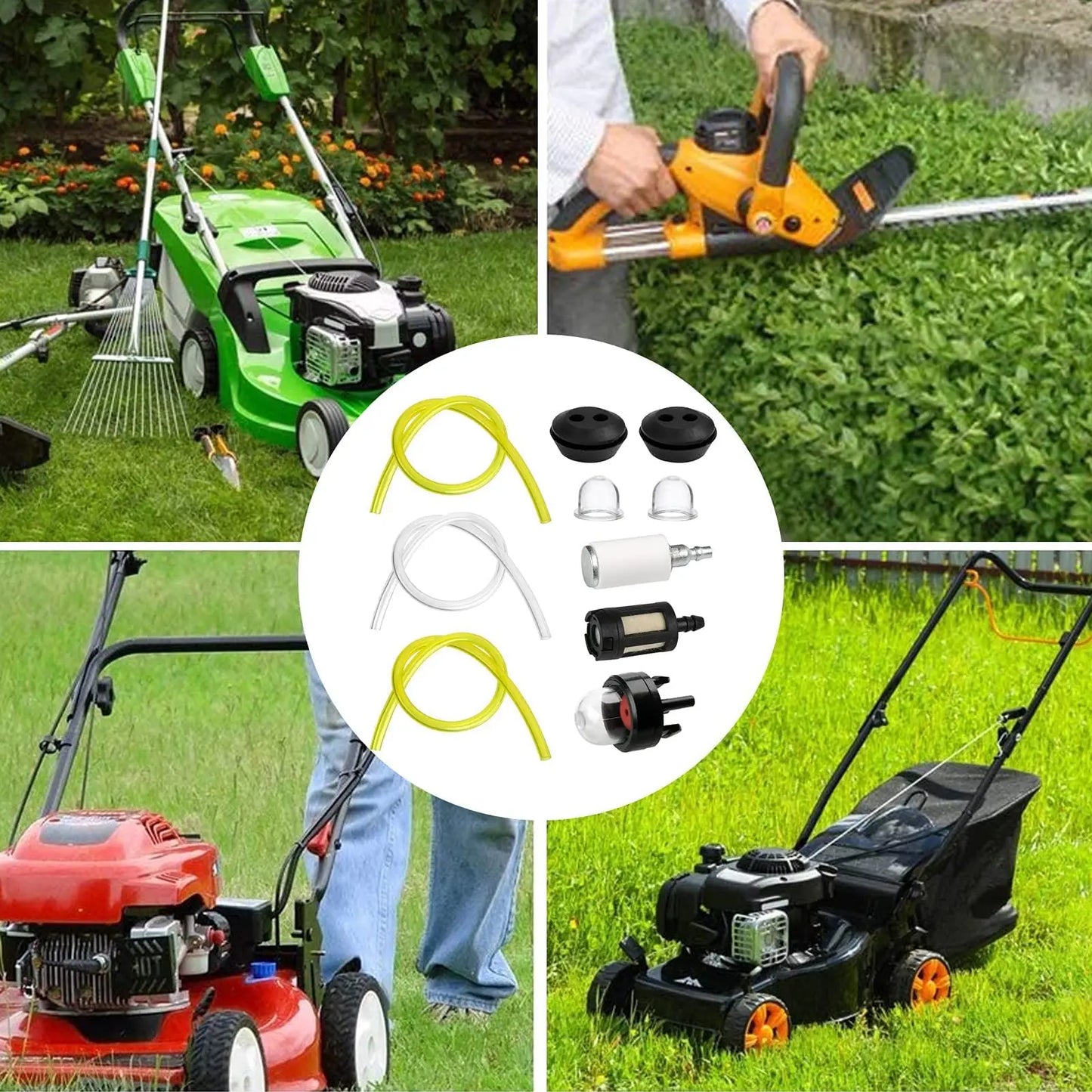 1Set Fuel Line Hose Fuel Filter 2mm/2.5mm/3mm Tube Fuel Primer-Bulb Garden Chainsaws Blowers Trimmers Lawn Mower Accessories