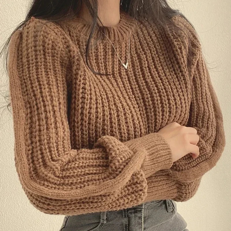 Women's Lantern Sleeve Loose Knit Sweater