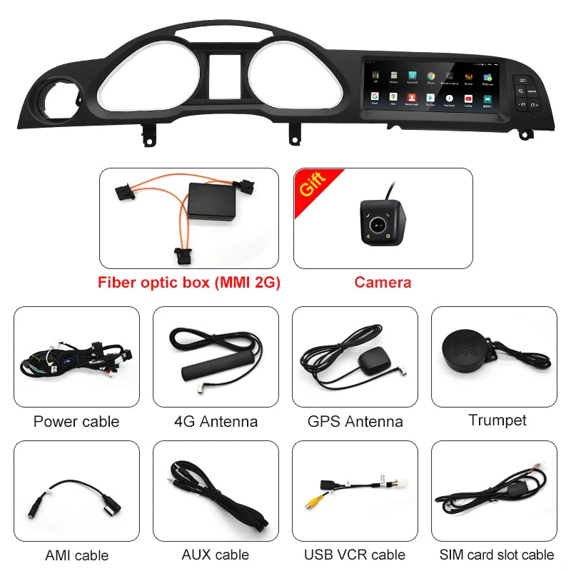 8.8" Wireless CarPlay & Android Auto Display Screen, Compatible with Audi A6 C6 (2005-2011)