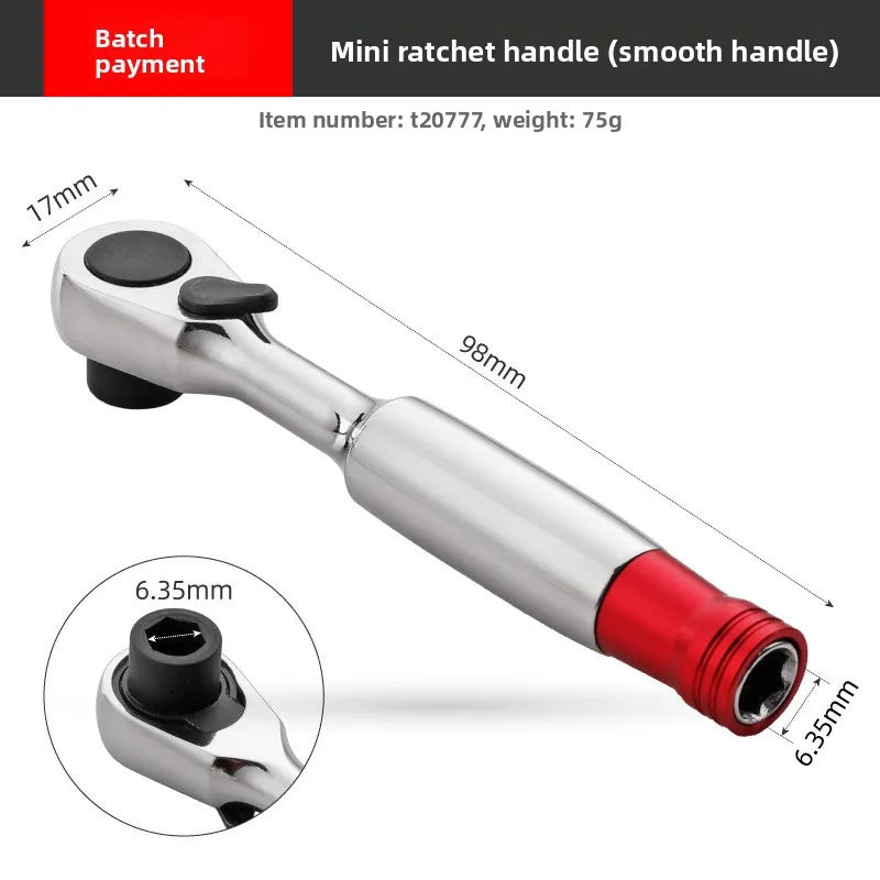 1/4 Ratchet Double Head Fast Ratchet Wrench Double-Ended Mini Socket Wrench Set Bicycle Workshop Tool Hand Tools