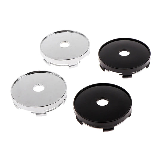 4-Piece 60mm Black ABS Car Wheel Center Hub Caps Set