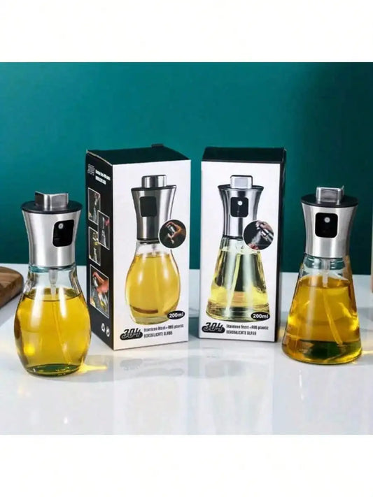 1 Pcs Glass Olive Oil Sprayer, Refillable Funnel Included, Suitable for Air Fryer, Salad, and Barbecue
