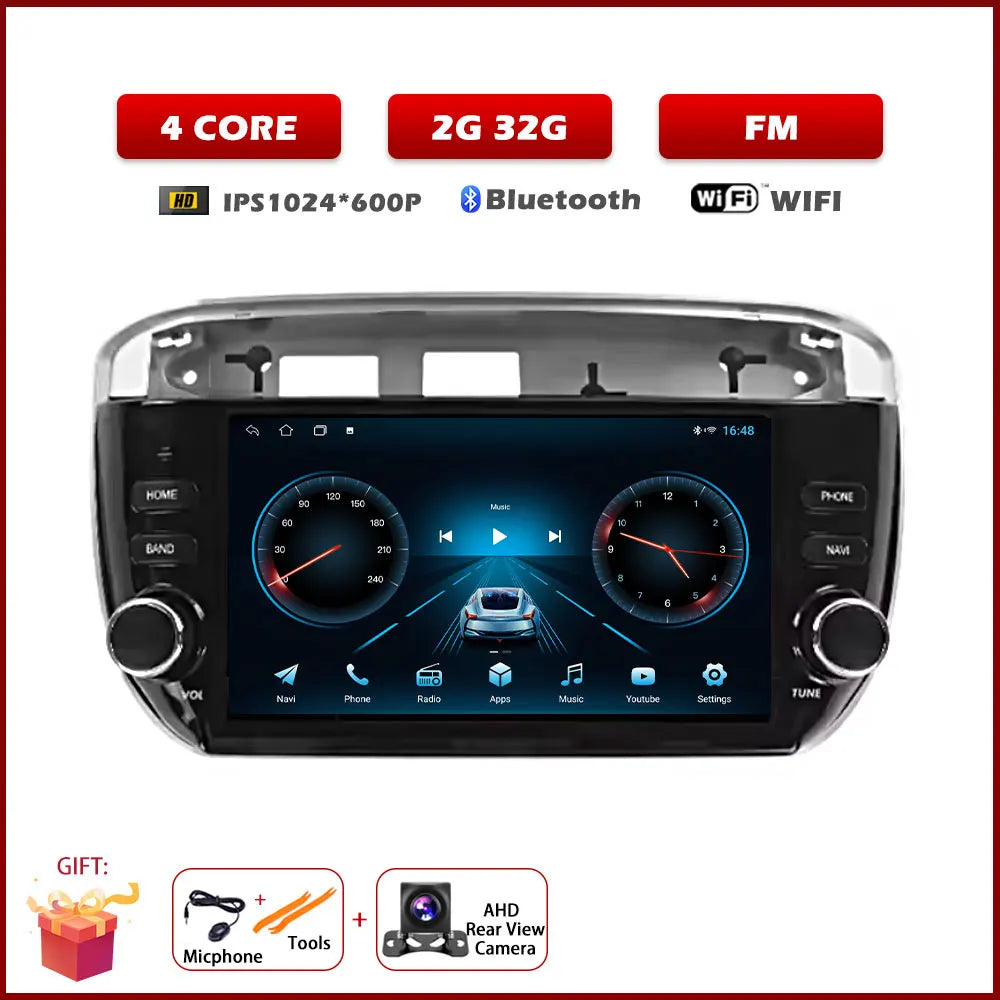 7" Android Car Stereo for Fiat Linea & Punto Evo (2012–2015) — CarPlay, Android Auto, GPS, 4G, Bluetooth 5.0