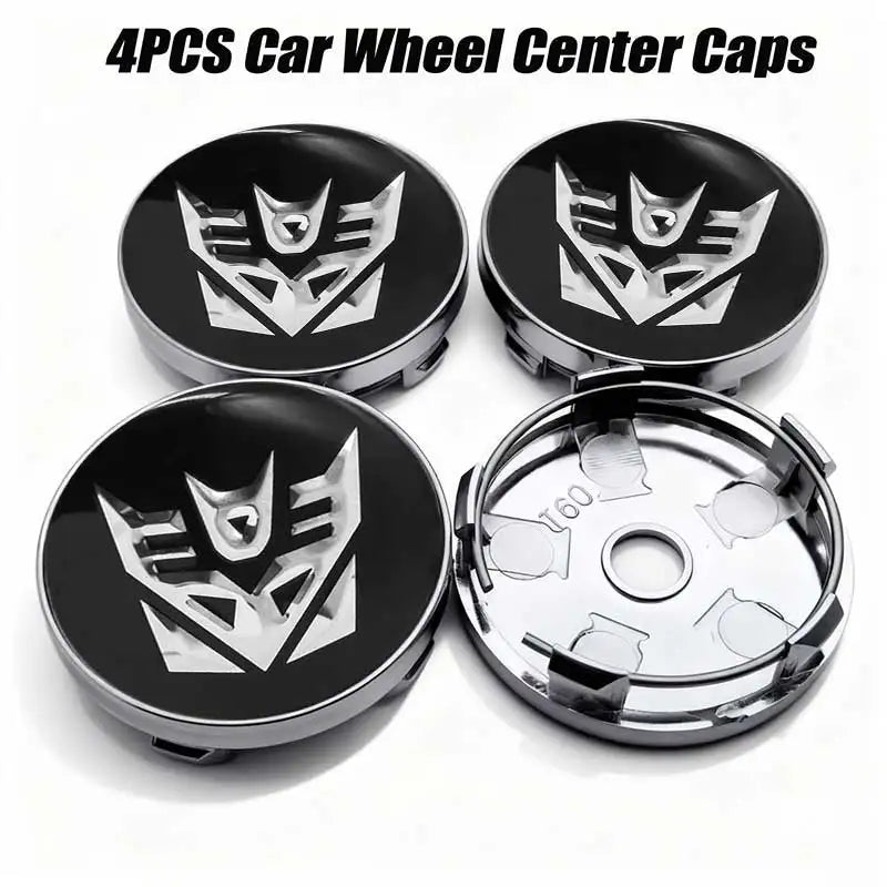 4pcs 56mm 60mm Autobot Emblem Car Wheel Center Cover Sticker Universal Rim Hub Caps For AUDI HONDA NISSAN KIA VW