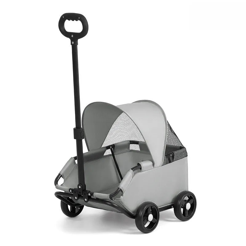 Foldable Push-Pull Pet Stroller - Portable Dog & Cat Cart – photo 8