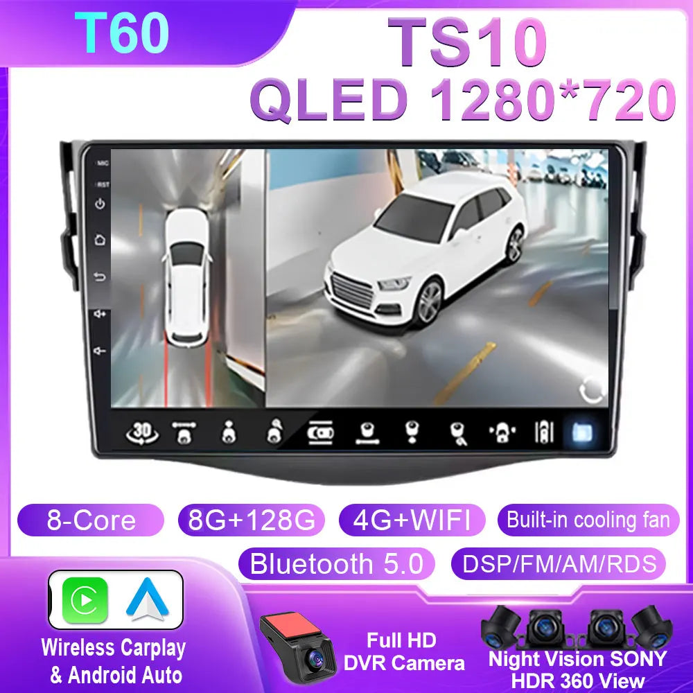 Android Carplay Auto For Toyota RAV4 Rav 4 2005 - 2009 2010 2011 2012 2013 Car Radio Multimedia GPS Player Stereo WIFI 4G BT DSP