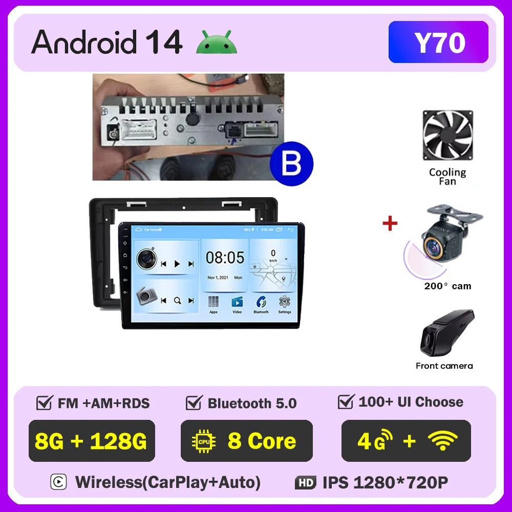 Car Stereo with Apple CarPlay & Android Auto, Compatible with Renault Trafic 2, Opel Vivaro A & Nissan Primastar