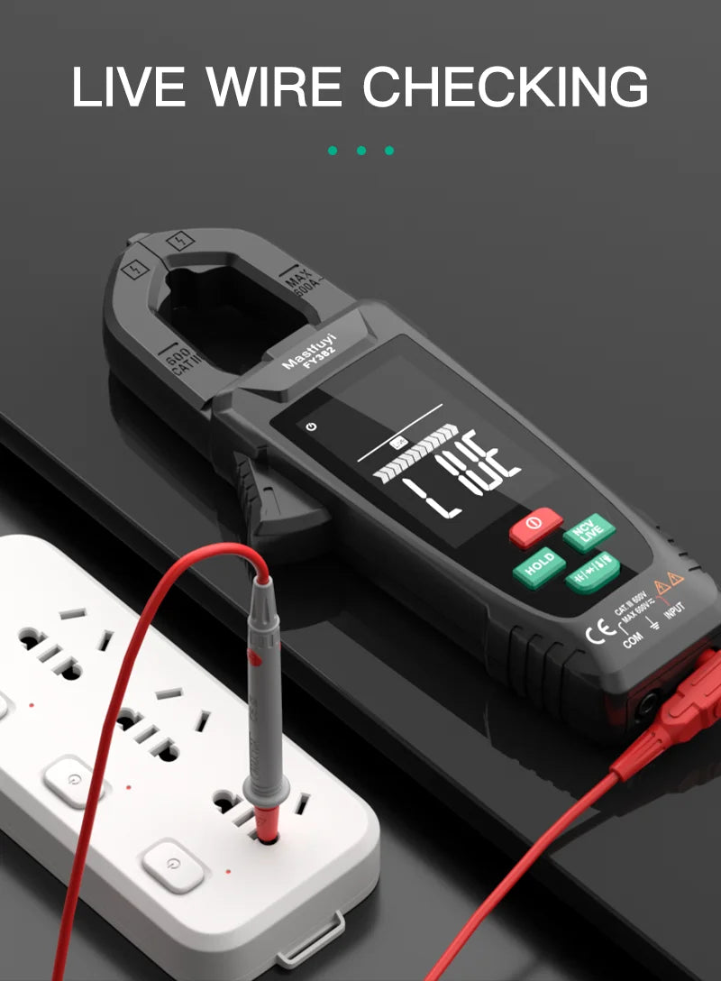 MASTFUYI Automatic Large-Screen Digital Clamp Meter Handheld Ammeter Clamp Multimeter 10000 Counts True RMS with NCV Detection