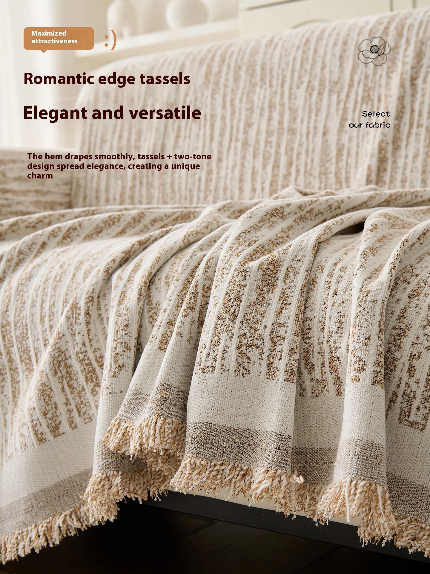 Luxury Sofa Cover L-Shaped Couches Chenille Reversible Stretchable Sofa Protector Slipcover Non-Slip All-Season Couch Blanket