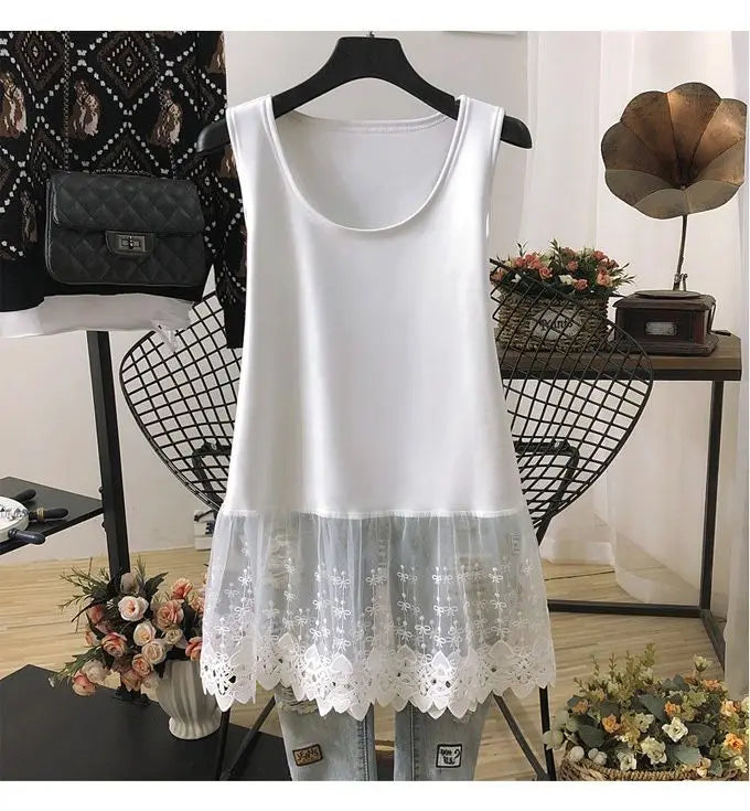 Solid Tanks Women Bow Pattern Hollow Out Lace Patchwork O-neck Simple All-match Summer Korean Style Loose Fashion Leisure Thin