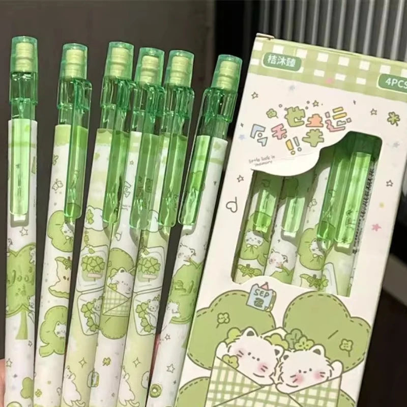 4Pcs 0.5mm Mechanical Pencils with Eraser Smooth Writing Erasable Press Automatic Pencil School Office Supply Student Stationery