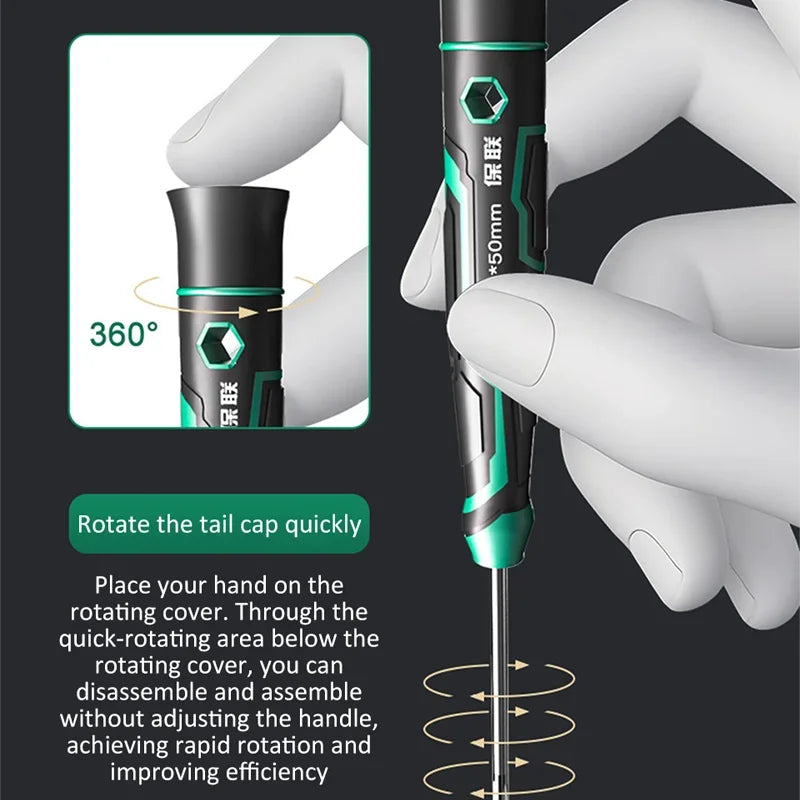 Precision Magnetic Screwdriver Anti-Slip Handle Phillips/Slotted Type Mini Screw Driver Installation and Disassembly Repair Tool