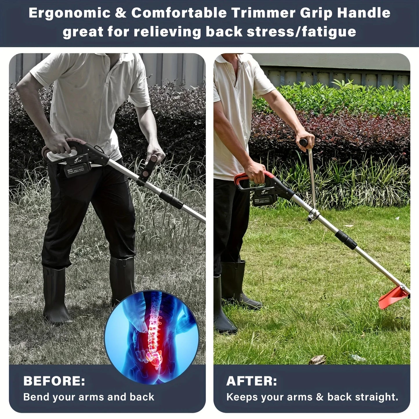 Trimmer Handle - Ergonomic Trimmer Grip Weeder Trimmer Handle Lawn Trimmer Handle for Lawn Care Trimmer Handle for Weed Whacker