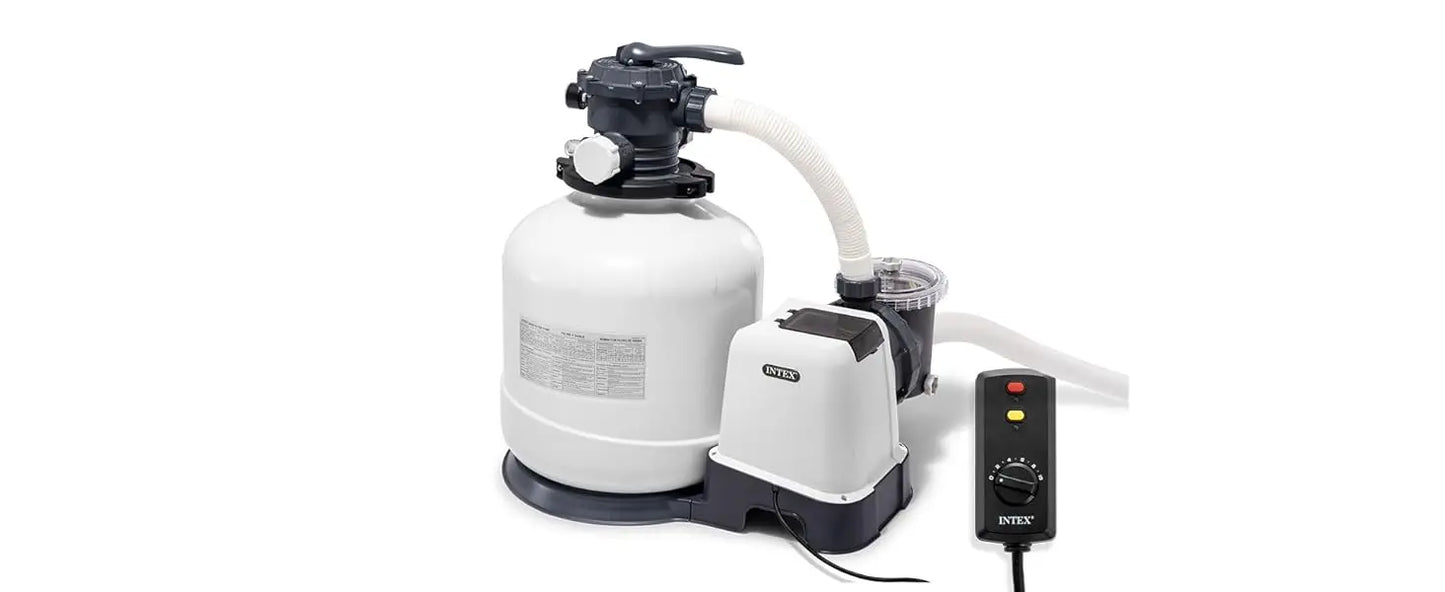 INTEX Krystal Clear Sand Filter Pump for Above Ground Pools Swimming Pool Pump with Automatic Timer Hydro Aeration Tech
