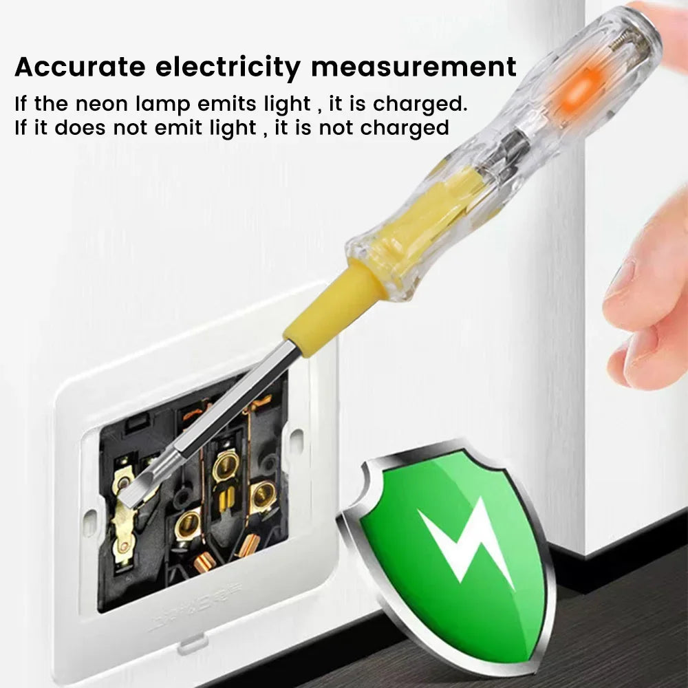 Double-Headed Screwdriver 100-500v Voltage Tester Pen  Detector Removable Phillips Flat-head Screwdriver Tools