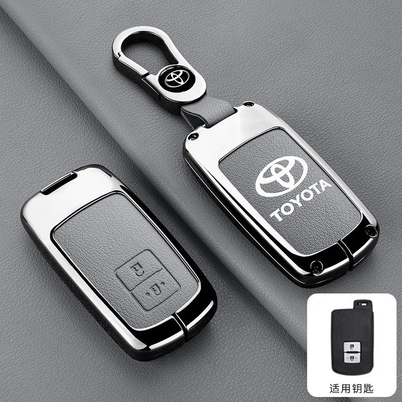 Leather Car Key Case Cover Protective Shell For Toyota Auris Camry RAV4 Avalon Yaris Verso 2012 2013 2014 2015 2016 2017 2018