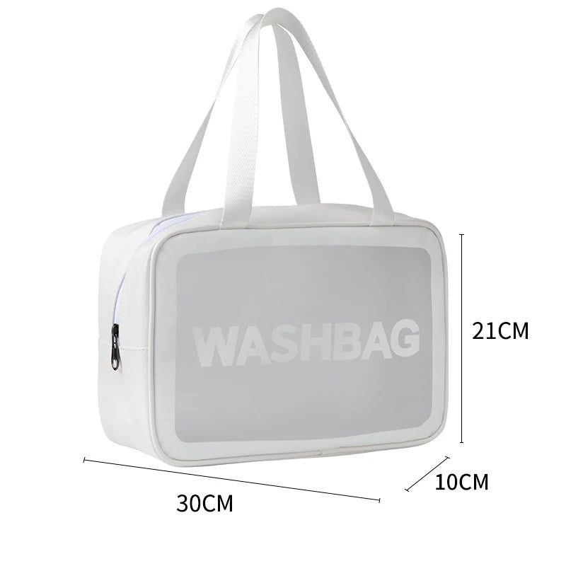 Large Capacity Makeup Bag Transparent PVC Waterproof Travel Toiletry Bag Cosmetics Organizer Storage Tote Clear 3Pcs Wash Bags