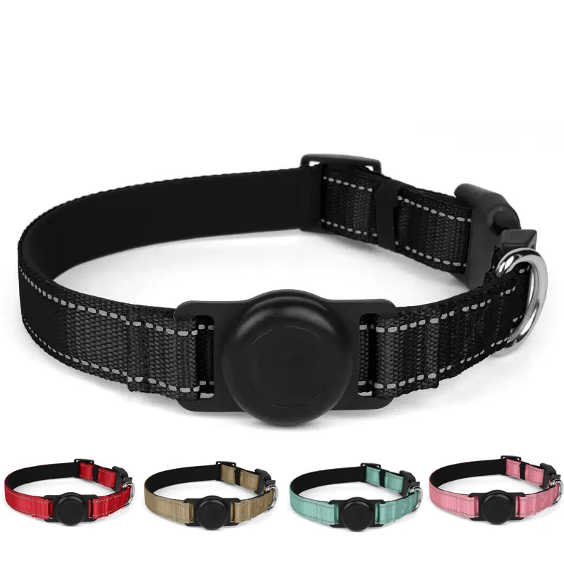 Reflective Dog Collar with Tracker Pocket - Medium Dogs