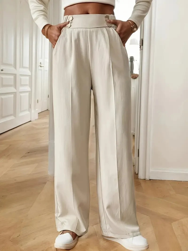 Women's high-waist wide leg pants - view 5