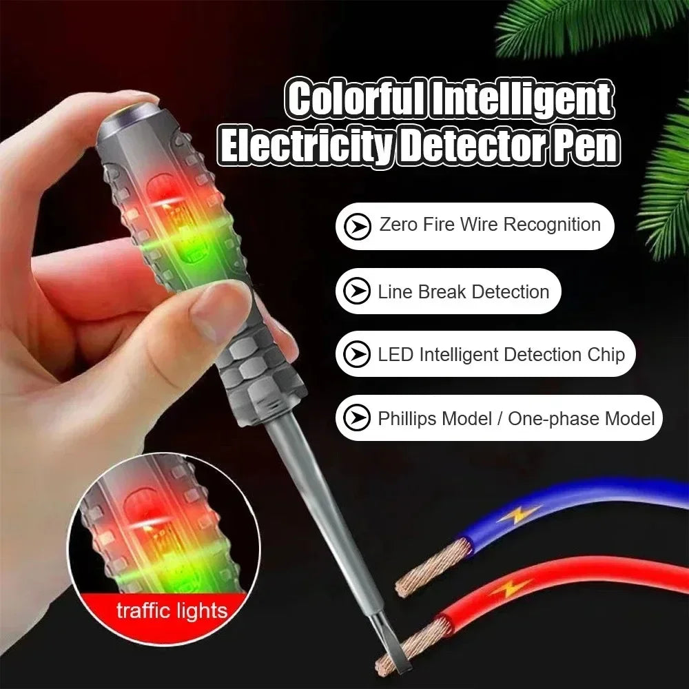 2pcs Word/Cross electrician screwdriver 12-220V Voltage Tester Pen AC/DC Induction Insulated Electricians Screwdriver Hand Tools