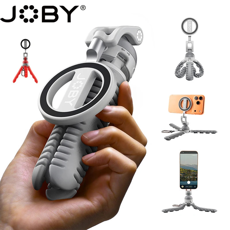 JOBY PZ01 Flexible Phone Tripod Aluminum Alloy Magsafe Adapter Ring Magnet Mini Octopus Tripods for iPhone Travel Vlog Tiktok