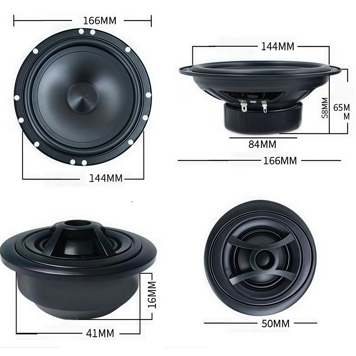1 Set 6.5 Inch Car Speakers 12V Universal Car Speakers 2-Way MAX 180W Full Range Frequency Automotive Speakers Car Component