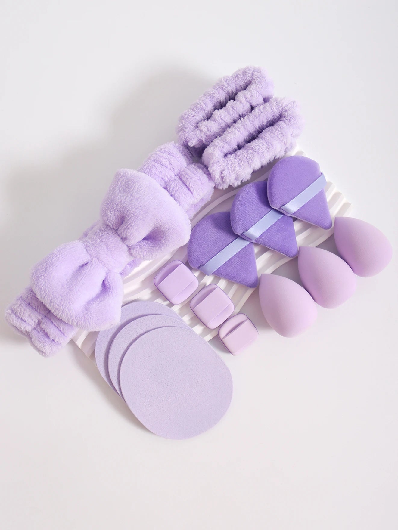 15Pcs Cosmetic Puff Makeup Sponge Blender Beauty Egg Foundation Sponges Puff Wash Face Headband Wristband Make up Accessories
