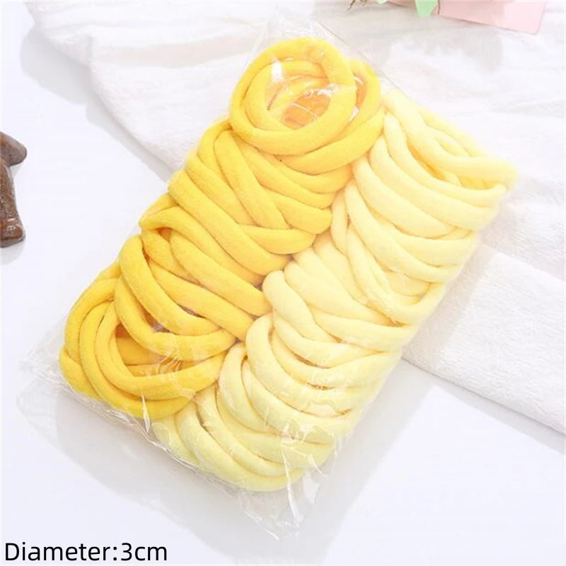 50pcs Black Elastic Hair Band Leagues Ties Colets Scrunchies Springs Gum Accessory For Girl Women No Damage Pigtails Holder Set