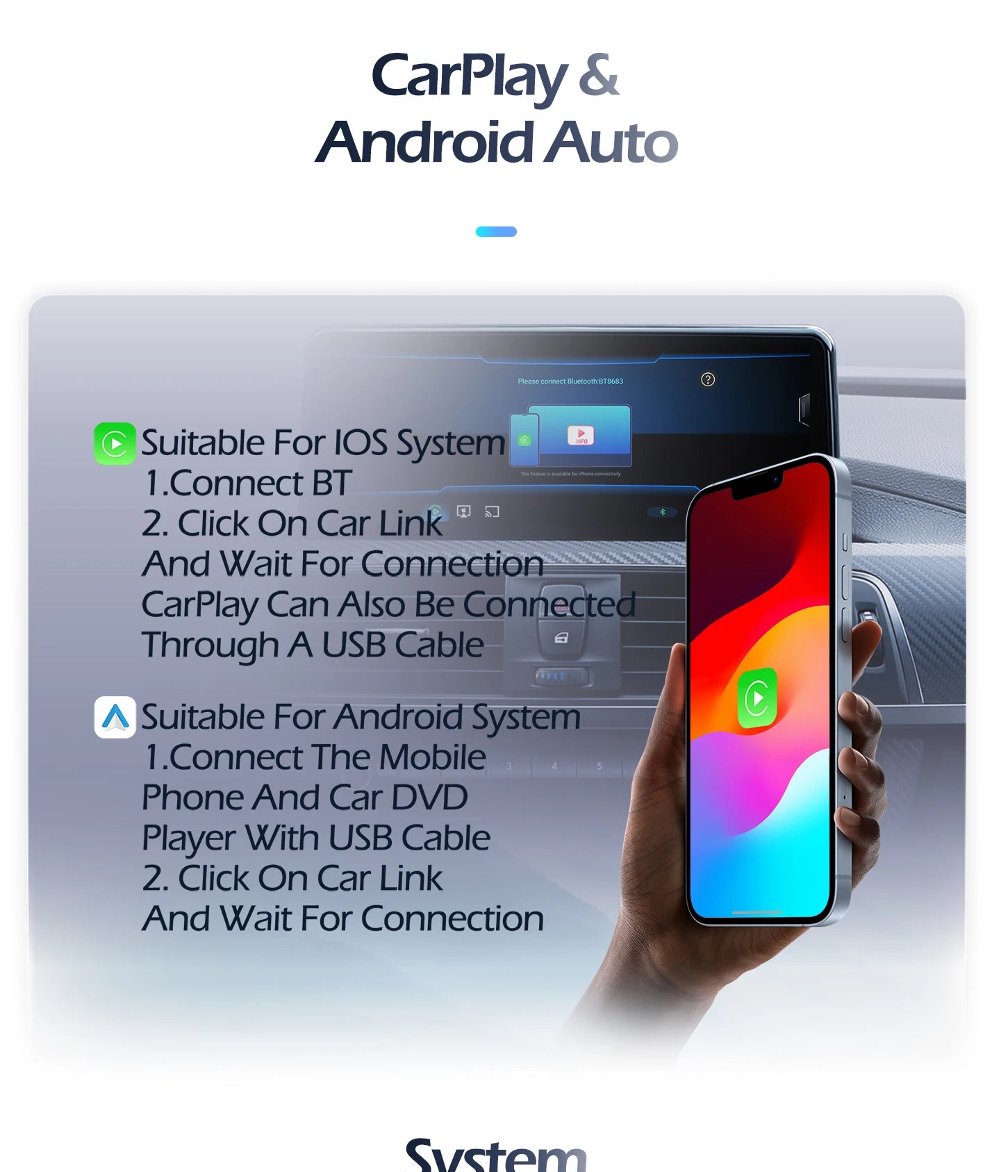 Car Stereo with Apple CarPlay & Android Auto, Compatible with Audi Q5 (2009-2017)