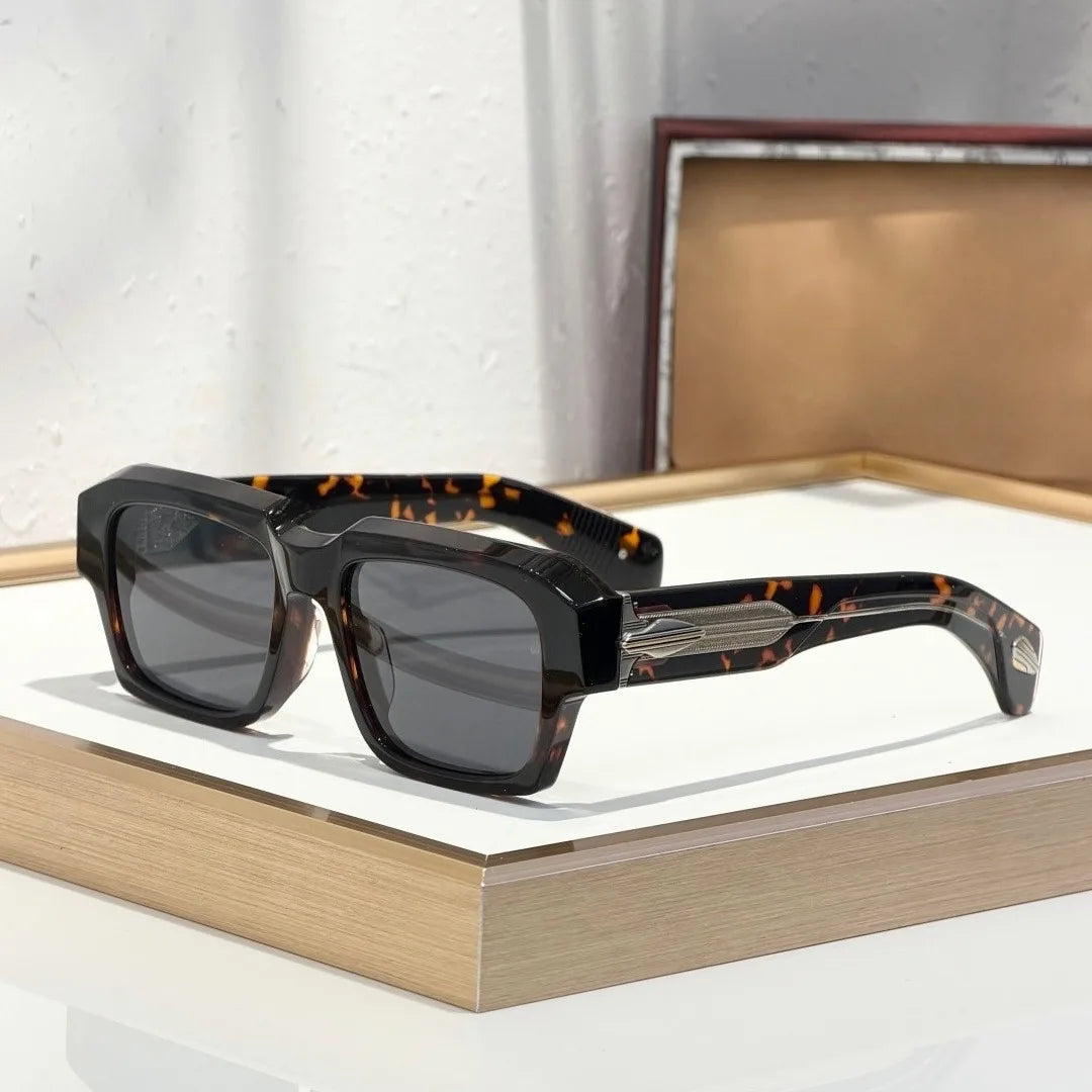 Handmade Acetate Square Sunglasses — Thick Frame, UV400