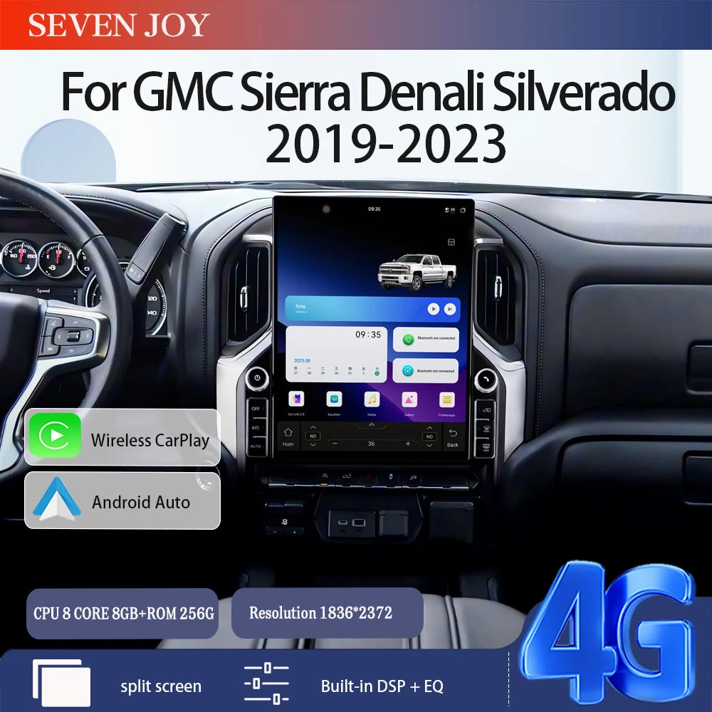 16.2 Android 15 Car Radio for GMC Sierra Denali Silverado 2019 2020 2021 2022 2023 Carplay Car Radio GPS Navigation Multimedia