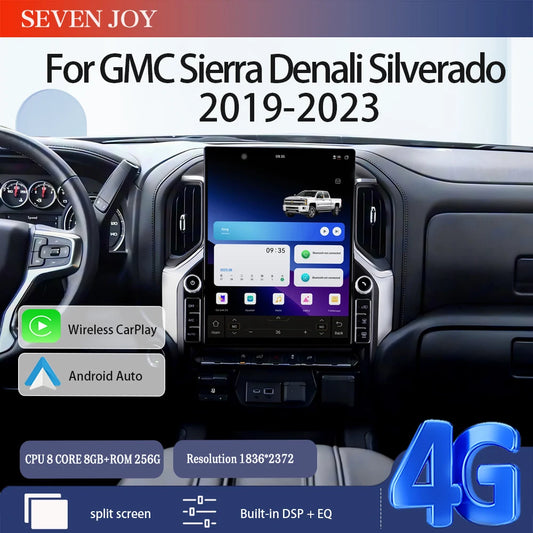 16.2" Android Car Stereo with CarPlay & Android Auto — Chevrolet Silverado & GMC Sierra/Denali (2019–2023)